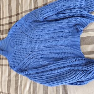 Blue Turtleneck Sweater for Women